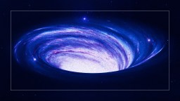 An image of a black hole in space.